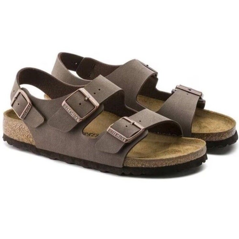 (S4) Birkenstock Milano Mocha Birkibuc Unisex Slingback Sandals Size 28/10 Child